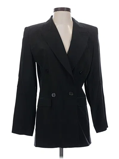 Pre-owned Diane Von Furstenberg Silk Blazer Jacket In Black