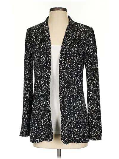 Pre-owned Diane Von Furstenberg Silk Blazer Jacket In Black