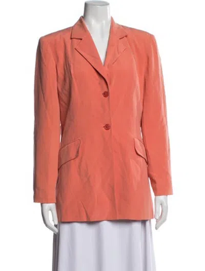 Pre-owned Diane Von Furstenberg Silk Blazer In Orange