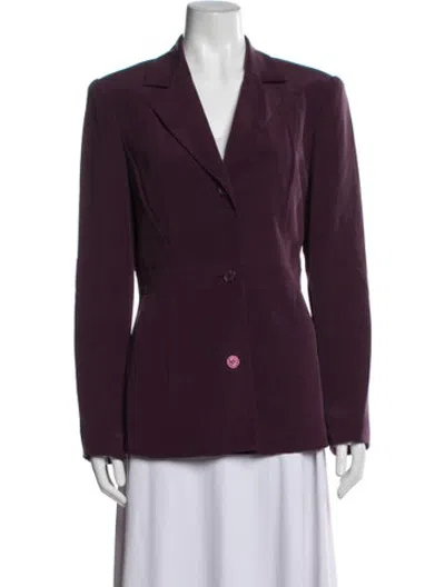 Pre-owned Diane Von Furstenberg Silk Blazer In Purple