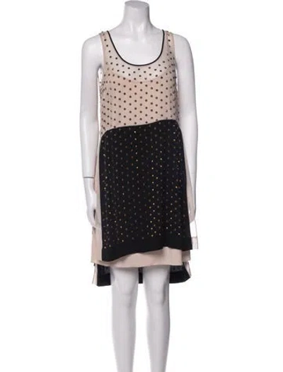 Pre-owned Diane Von Furstenberg Silk Colorblock Pattern Tunic