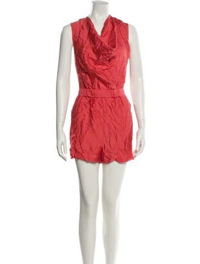 Pre-owned Diane Von Furstenberg Silk Cowl Neck Romper In Pink