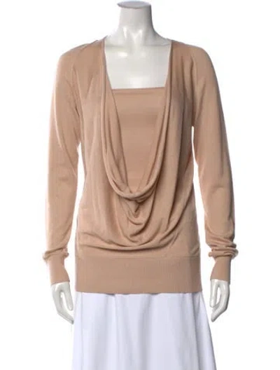 Pre-owned Diane Von Furstenberg Silk Cowl Neck Sweater In Pink