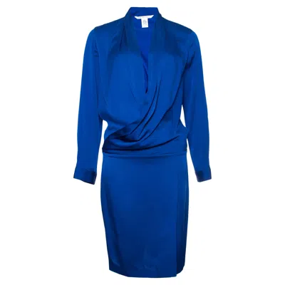 Pre-owned Diane Von Furstenberg , Silk Dress In Cobalt Blue