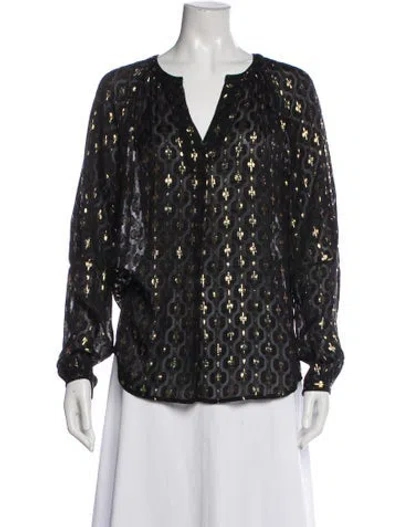 Pre-owned Diane Von Furstenberg Silk Graphic Print Sweatshirt In Multi