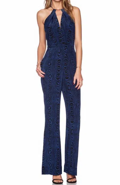 Diane Von Furstenberg Silk Ireland Jumpsuit In Grain Blue