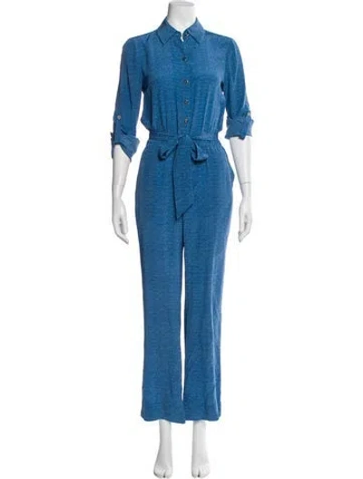Pre-owned Diane Von Furstenberg Silk Jumpsuit In Blue