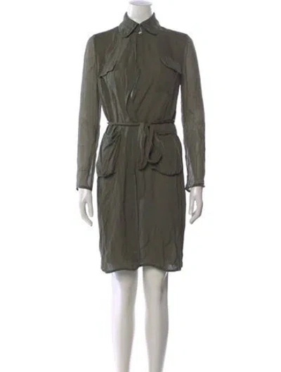 Pre-owned Diane Von Furstenberg Silk Knee-length Dress In Green