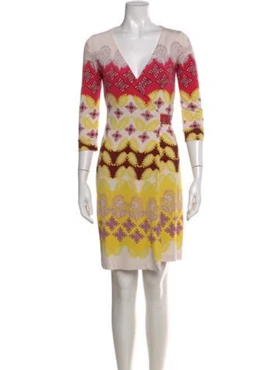 Pre-owned Diane Von Furstenberg Silk Knee-length Dress In Neutral