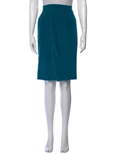 Pre-owned Diane Von Furstenberg Silk Knee-length Skirt In Blue