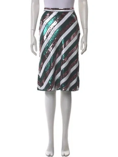 Pre-owned Diane Von Furstenberg Silk Knee-length Skirt In Green