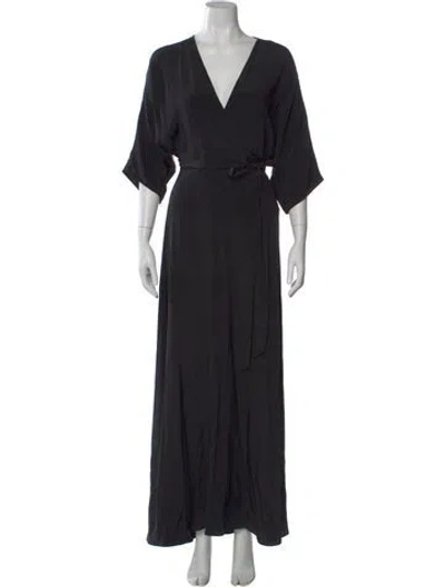 Pre-owned Diane Von Furstenberg Silk Long Dress In Black