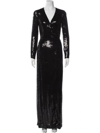 Pre-owned Diane Von Furstenberg Silk Long Dress In Black