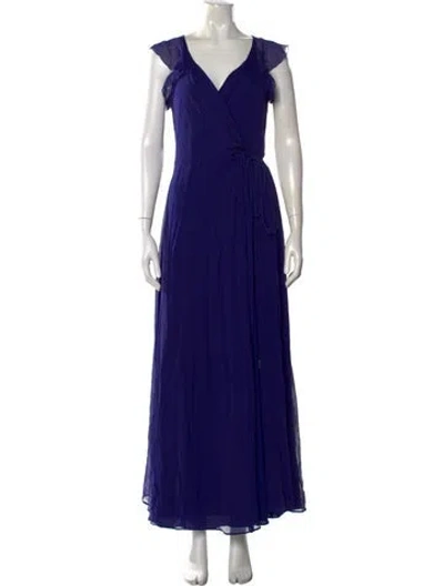 Pre-owned Diane Von Furstenberg Silk Long Dress In Blue