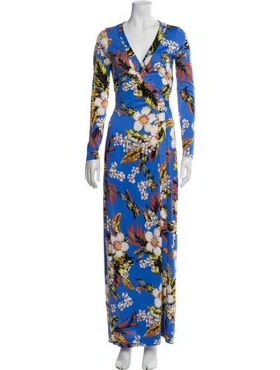 Pre-owned Diane Von Furstenberg Silk Long Dress In Blue