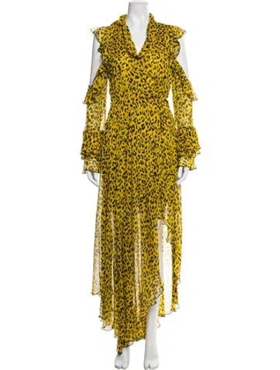 Pre-owned Diane Von Furstenberg Silk Long Dress In Yellow