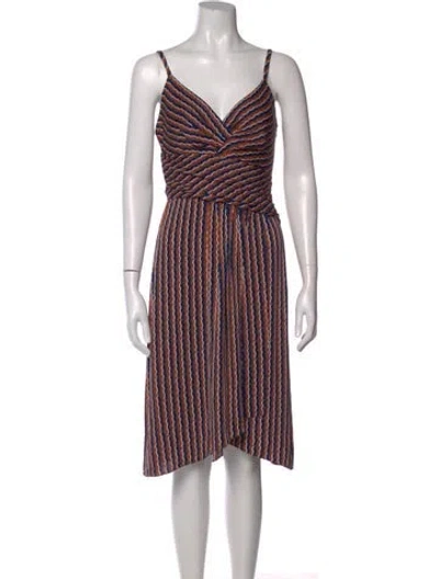 Pre-owned Diane Von Furstenberg Silk Midi Length Dress In Blue