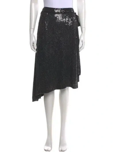 Pre-owned Diane Von Furstenberg Silk Midi Length Skirt In Black