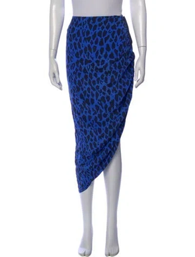 Pre-owned Diane Von Furstenberg Silk Midi Length Skirt In Blue