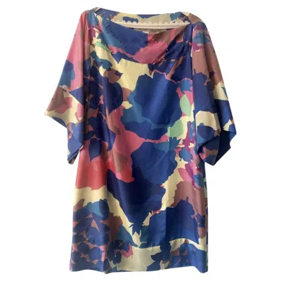 Pre-owned Diane Von Furstenberg Silk Mid-length Dress In Multicolour In Purple