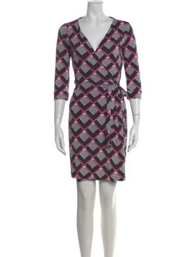 Pre-owned Diane Von Furstenberg Silk Mini Dress In Black