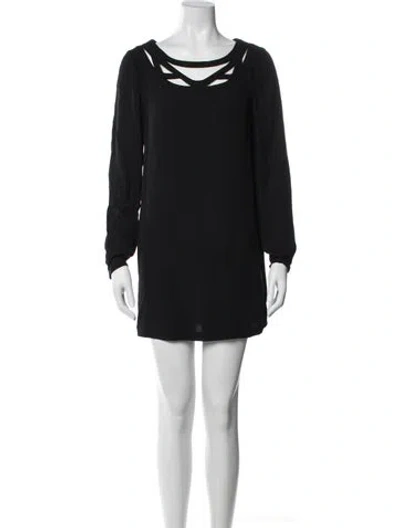 Pre-owned Diane Von Furstenberg Silk Mini Dress In Black