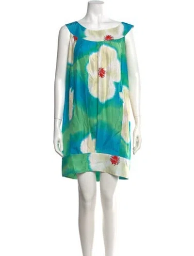 Pre-owned Diane Von Furstenberg Silk Mini Dress In Blue