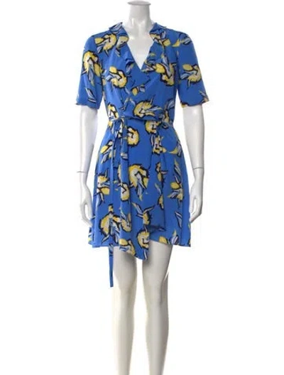 Pre-owned Diane Von Furstenberg Silk Mini Dress In Blue