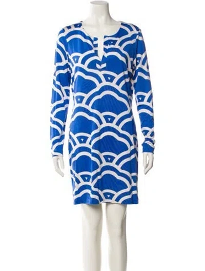 Pre-owned Diane Von Furstenberg Silk Mini Dress In Blue