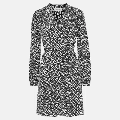 Pre-owned Diane Von Furstenberg Silk Mini Dress L In Black