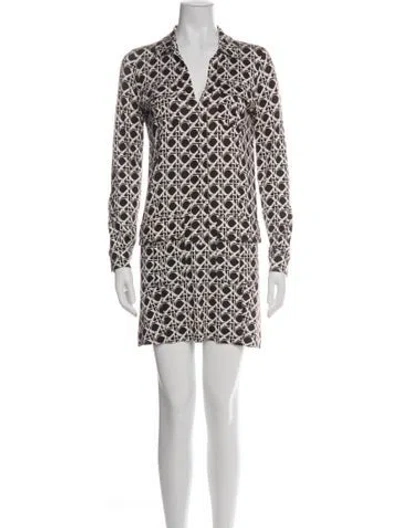 Pre-owned Diane Von Furstenberg Silk Mini Dress In Multi