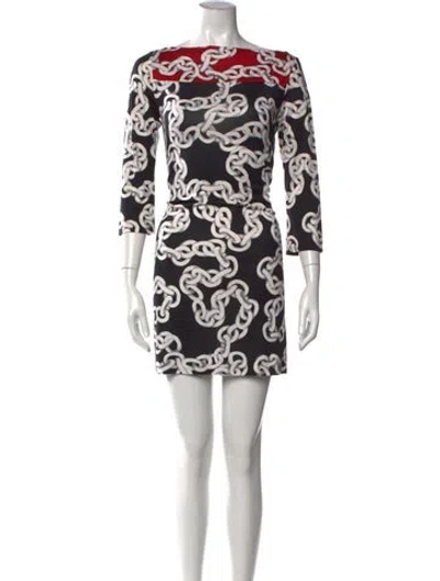 Pre-owned Diane Von Furstenberg Silk Mini Dress In Multi
