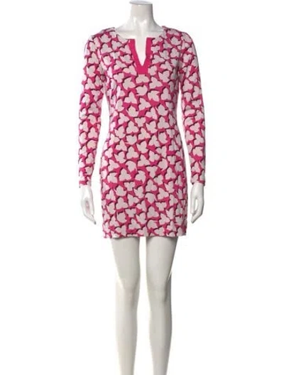 Pre-owned Diane Von Furstenberg Silk Mini Dress In Multi