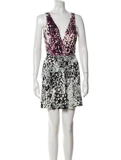 Pre-owned Diane Von Furstenberg Silk Mini Dress In Neutral