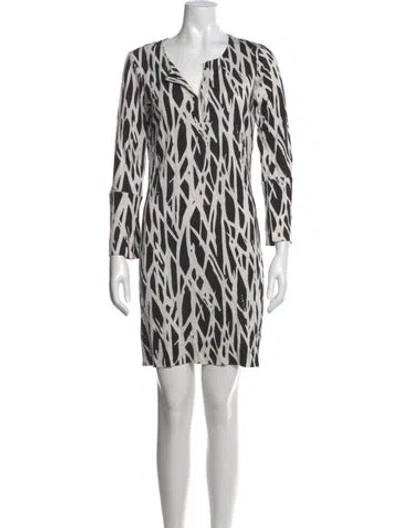 Pre-owned Diane Von Furstenberg Silk Mini Dress In Neutral
