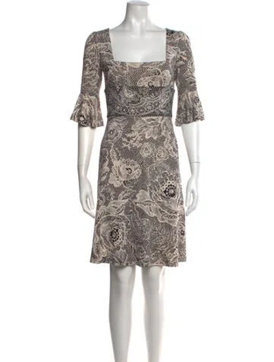 Pre-owned Diane Von Furstenberg Silk Mini Dress In Neutral