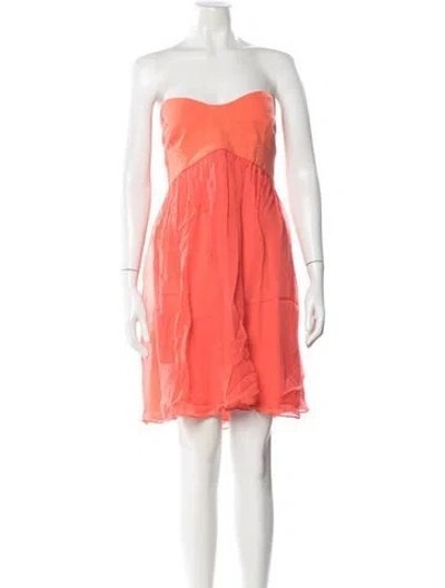 Pre-owned Diane Von Furstenberg Silk Mini Dress In Orange