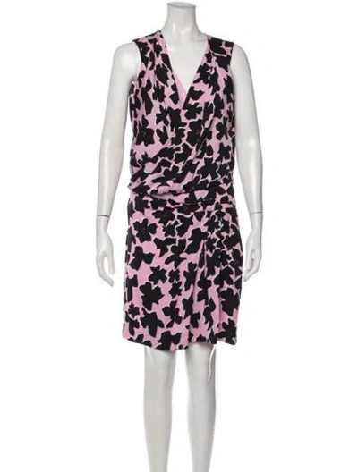 Pre-owned Diane Von Furstenberg Silk Mini Dress In Purple