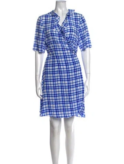 Pre-owned Diane Von Furstenberg Silk Mini Dress W/ Tags In Blue