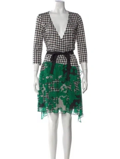Pre-owned Diane Von Furstenberg Silk Mini Dress In White