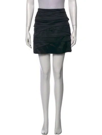 Pre-owned Diane Von Furstenberg Silk Mini Skirt In Black