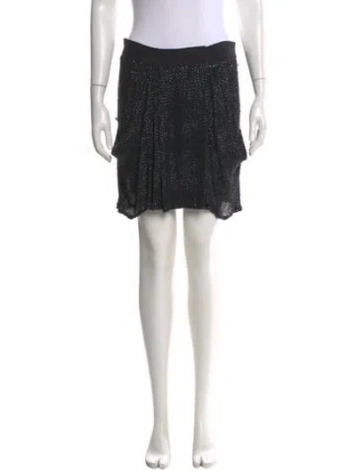 Pre-owned Diane Von Furstenberg Silk Mini Skirt In Black