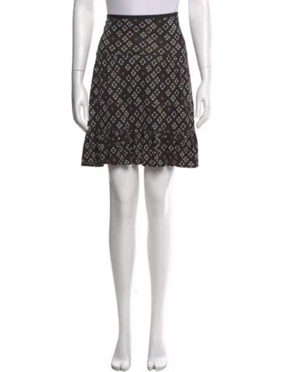 Pre-owned Diane Von Furstenberg Silk Mini Skirt In Black