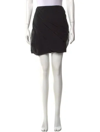 Pre-owned Diane Von Furstenberg Silk Mini Skirt In Black