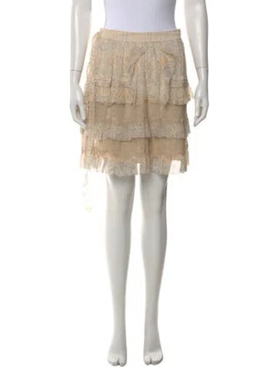 Pre-owned Diane Von Furstenberg Silk Mini Skirt In Neutral