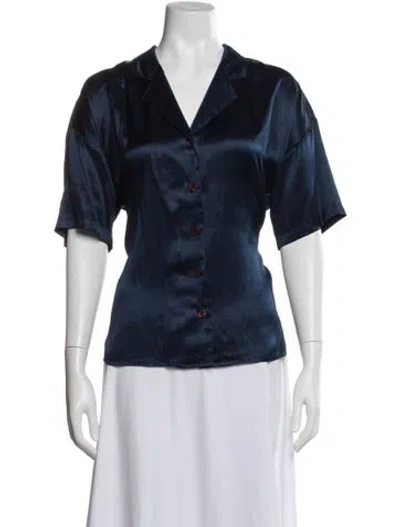 Pre-owned Diane Von Furstenberg Silk Pajamas In Blue