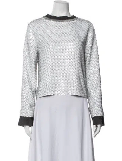 Pre-owned Diane Von Furstenberg Silk Patterned Jacket In White