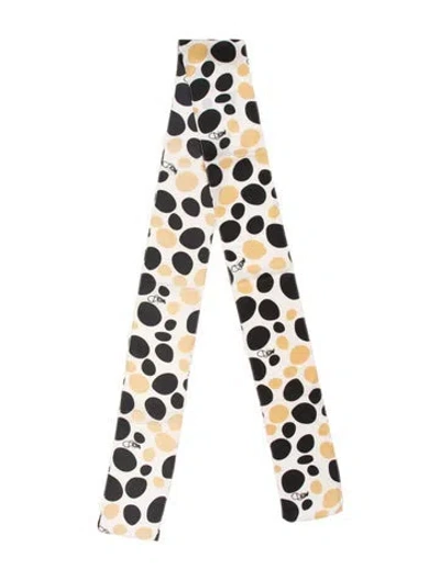 Pre-owned Diane Von Furstenberg Silk Polka Dot Print Bandeau In White