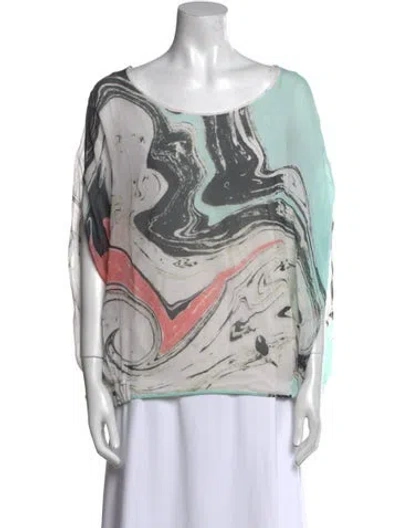 Pre-owned Diane Von Furstenberg Silk Printed Blouse In Neutral