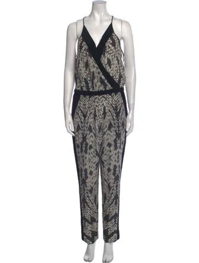Pre-owned Diane Von Furstenberg Silk Printed Jumpsuit